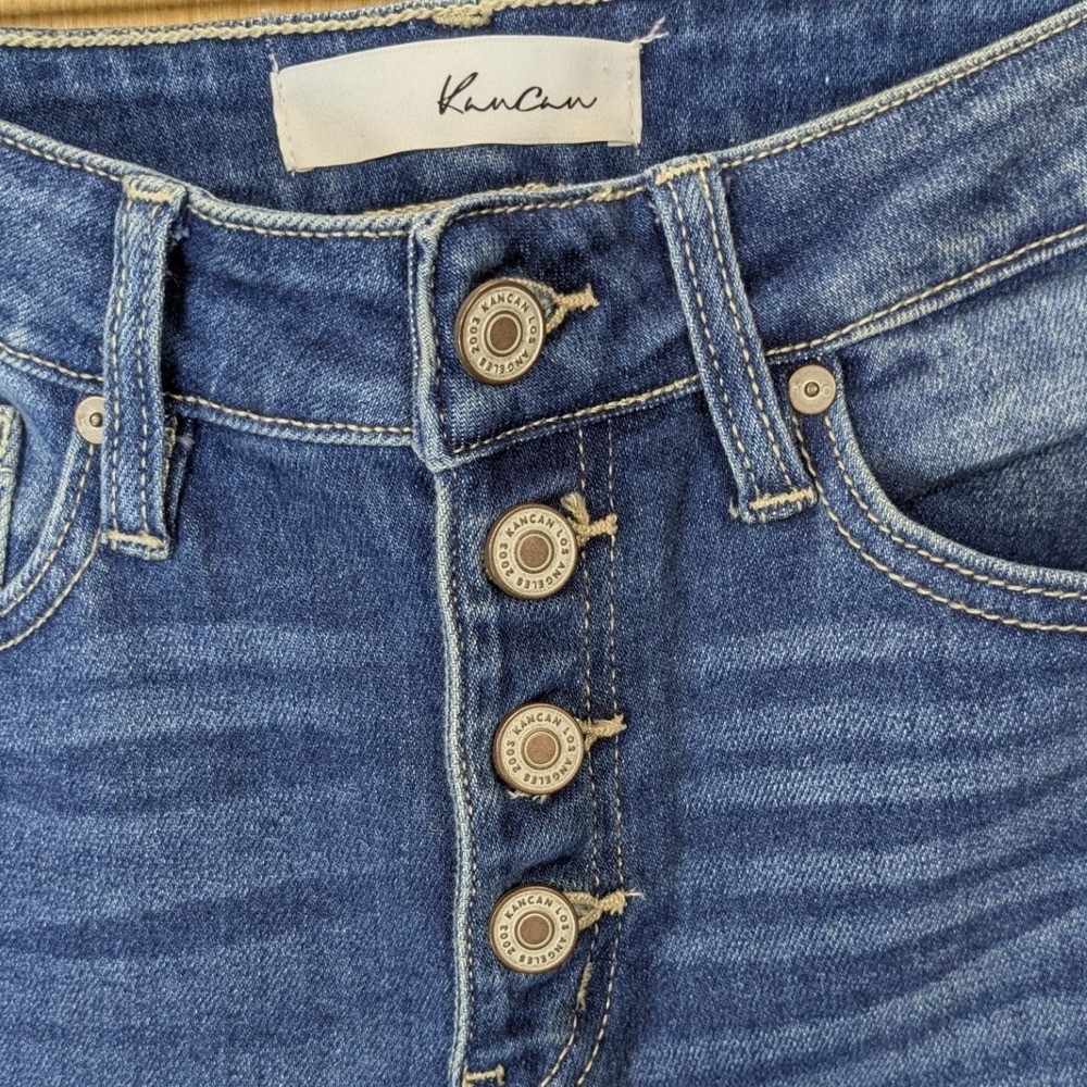KanCan High Rise Skinny Jeans‎ Juniors 5/26 Button Fly Distressed Grunge - Picture 2 of 10